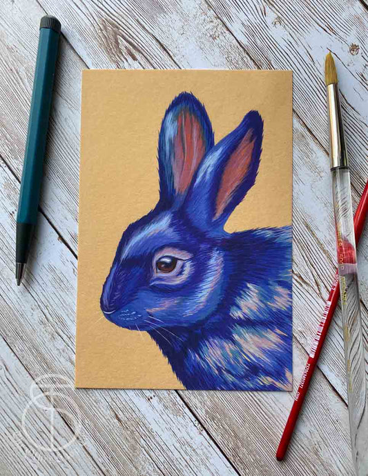 Blue Rabbit Art Print
