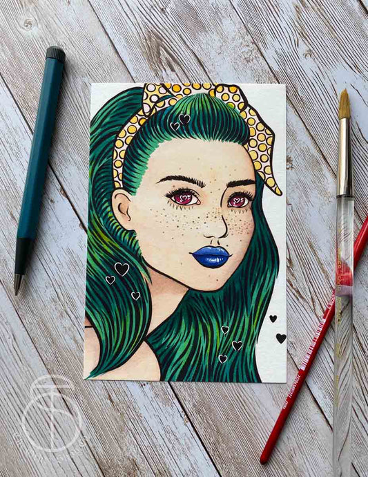 Heart Eyed Girl Art Print