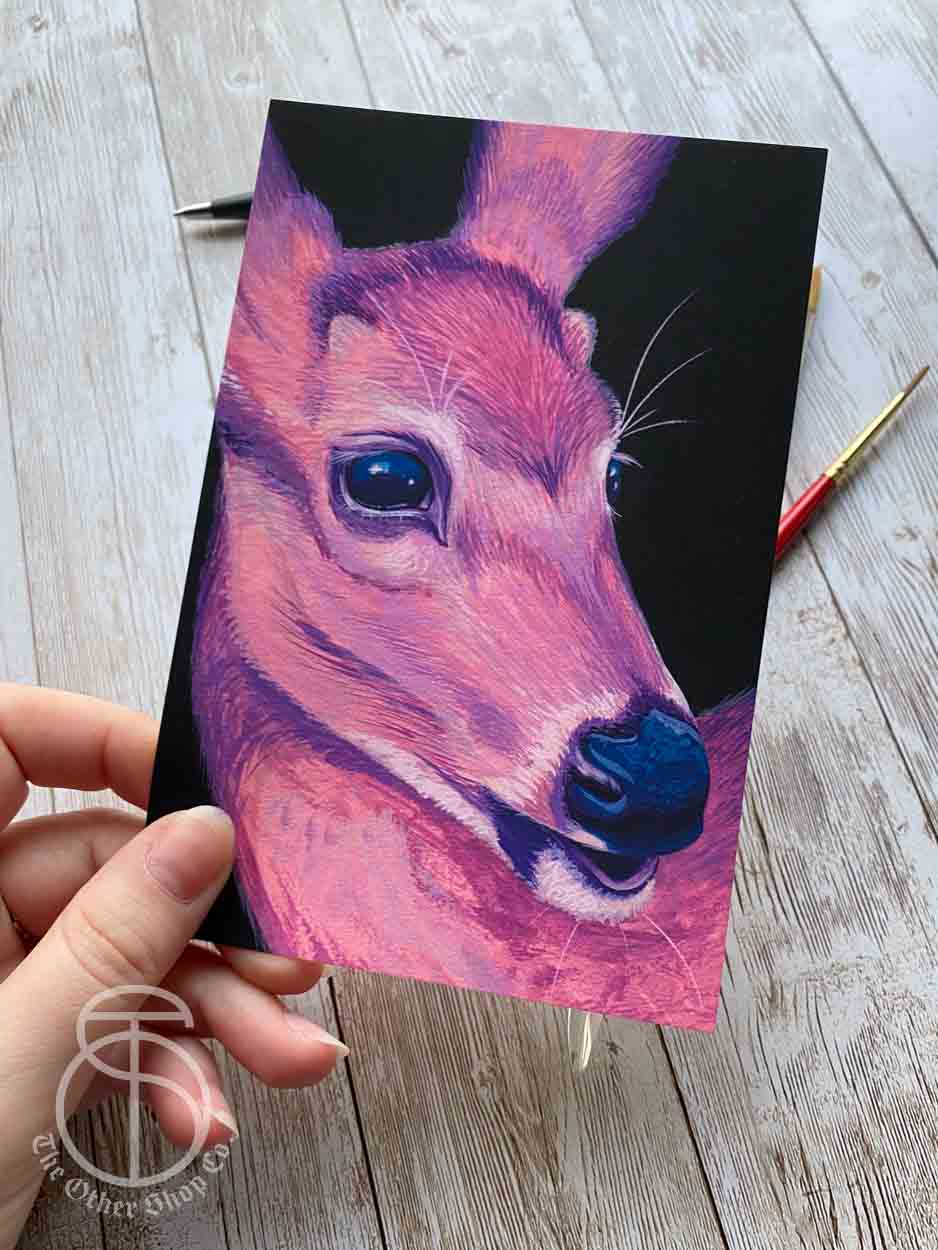 Pink Deer Art Print