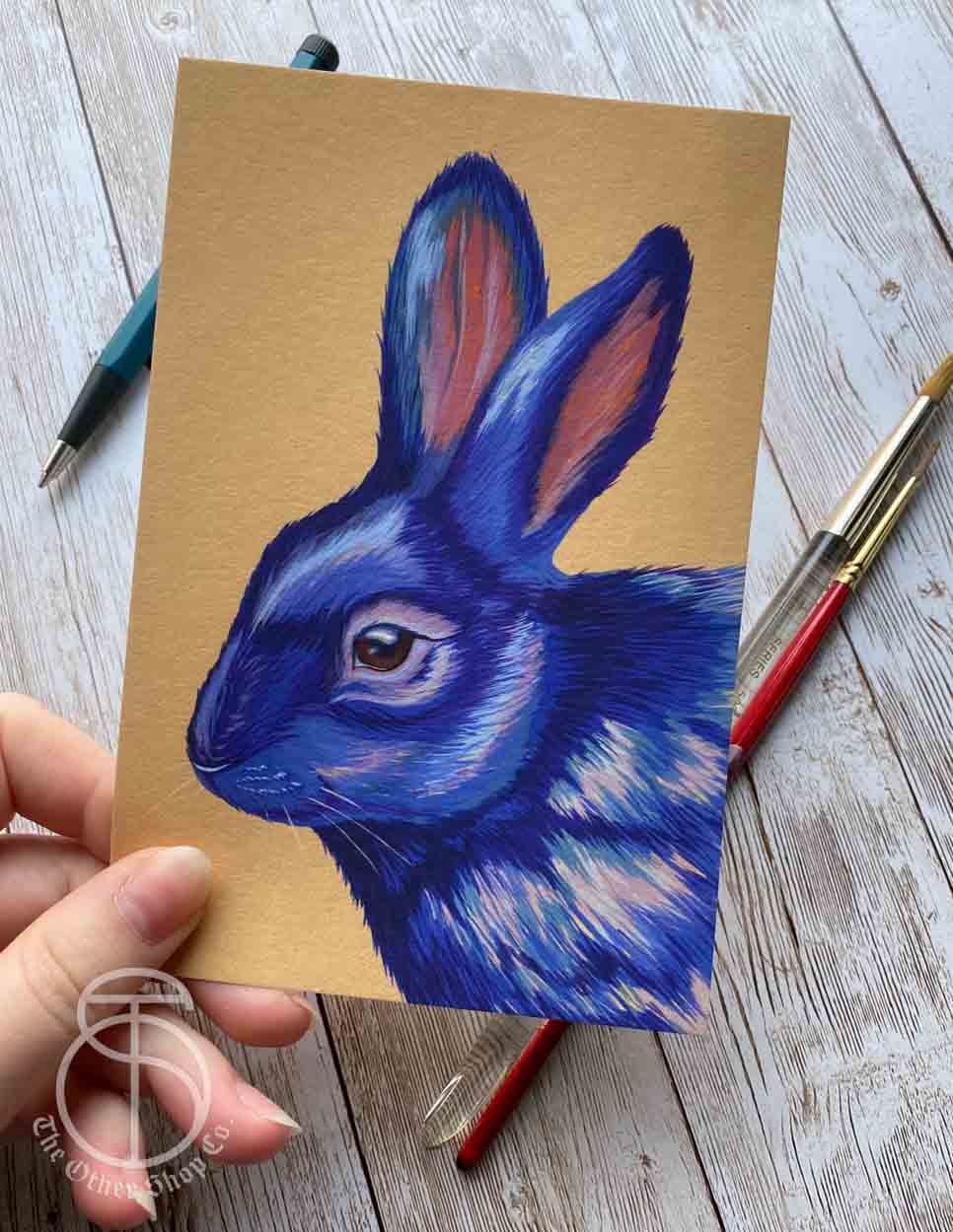 Blue Rabbit Art Print