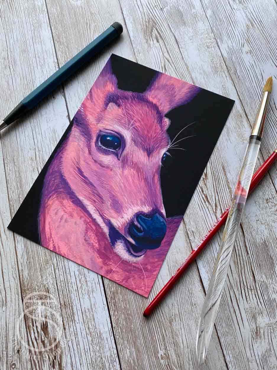 Pink Deer Art Print