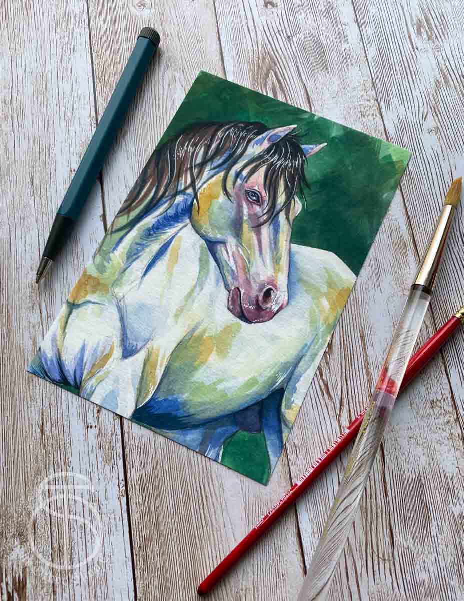 Watercolor Horse Art Print