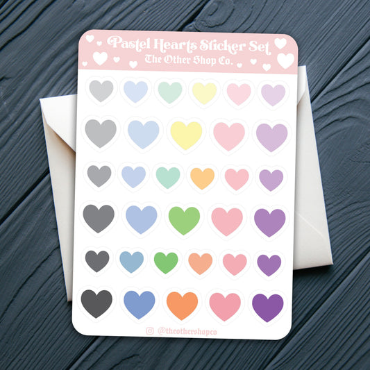 Pastel Hearts Sticker Sheet